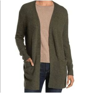 Madewell Women's Cozy Walker Heather Foliage Green Wool Alpaca Blend Cardigan Sw